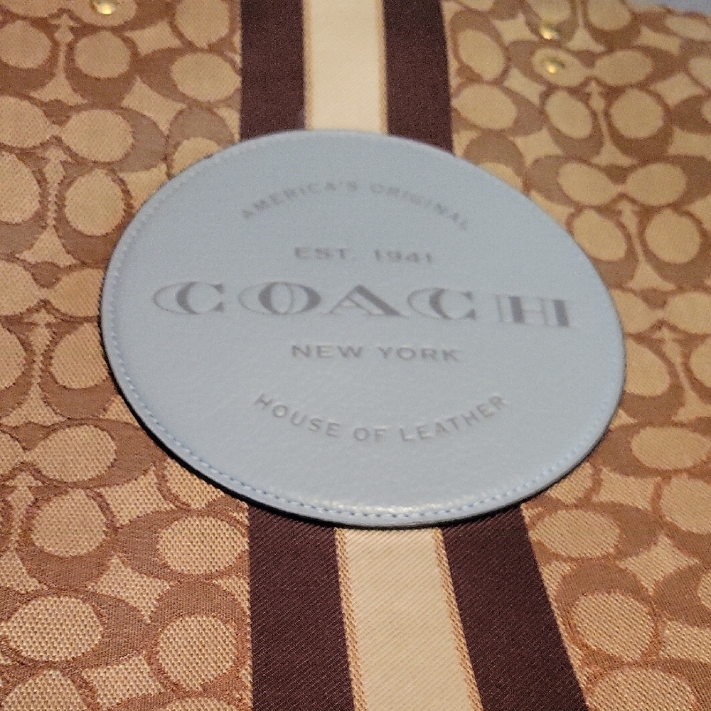 Coach Tan and Brown Signature Tote